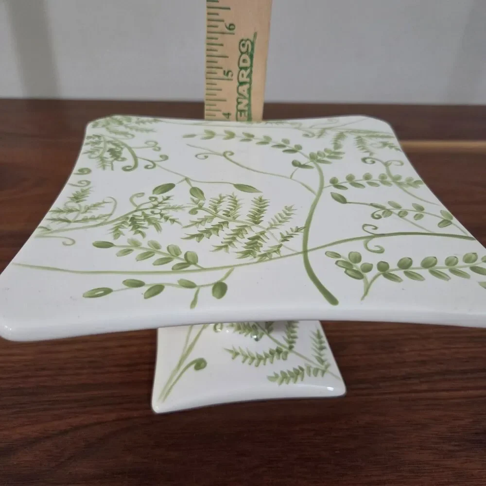 Vintage Bath & Body Works Floral Pedestal Candle Holder 7x7